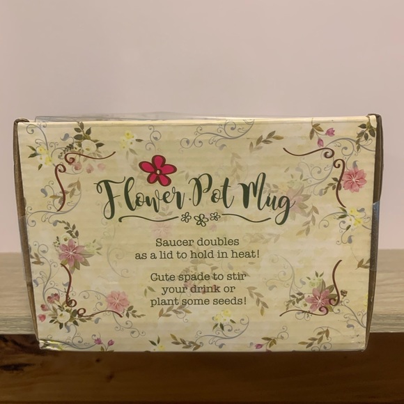 New in Box Flower Pot Coffee/Tea Mug or Flower Pot w/Spade Spoon Gift - Picture 5 of 9